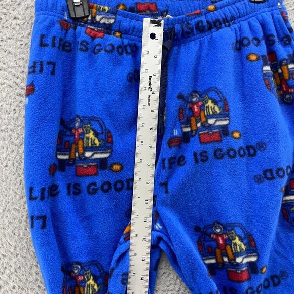 Good Life Sleeping PJ Boys Pants Medium Blue Dog Back Car Medium Weight Fleece - Picture 13 of 14